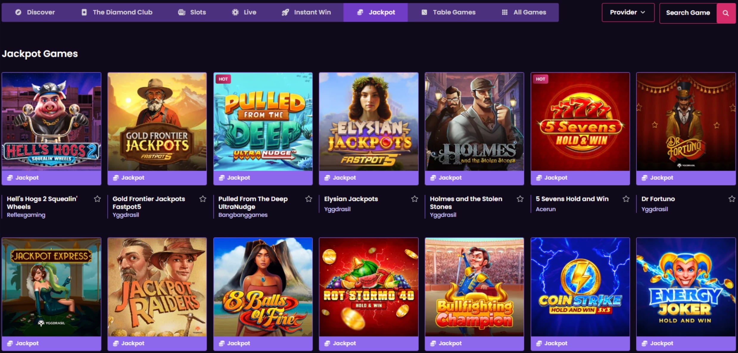 Vegas Now Casino jackpot games