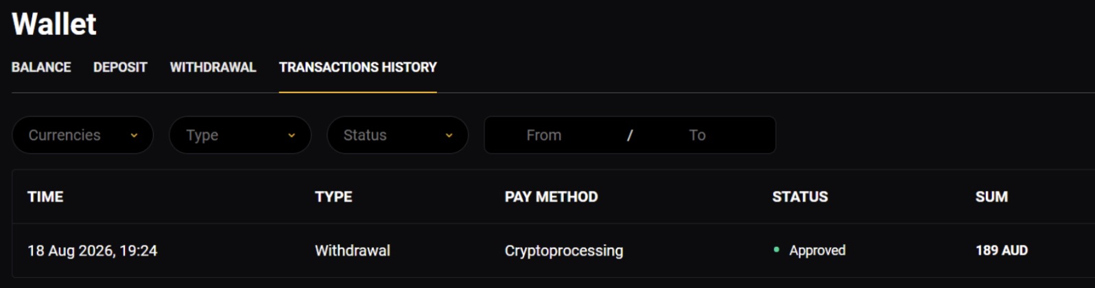 Stay Casino withdrawal history