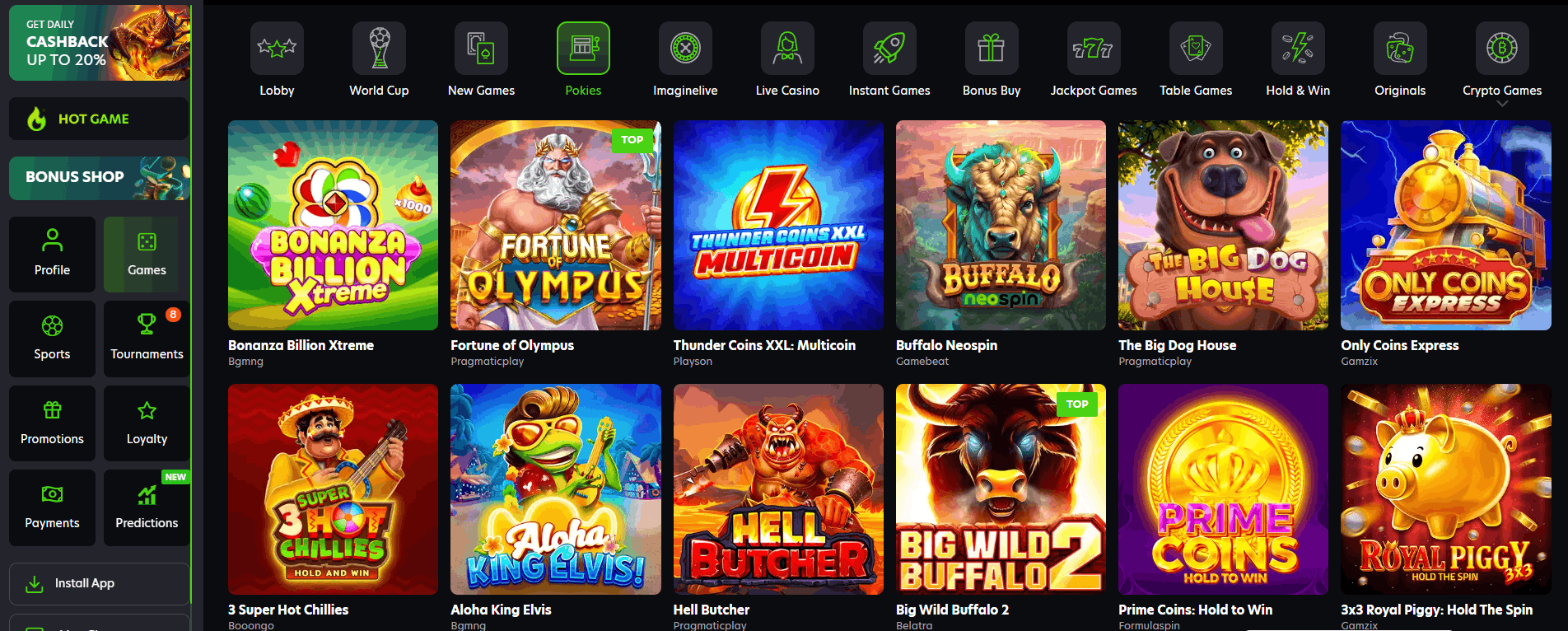 Neospin Casino real money games