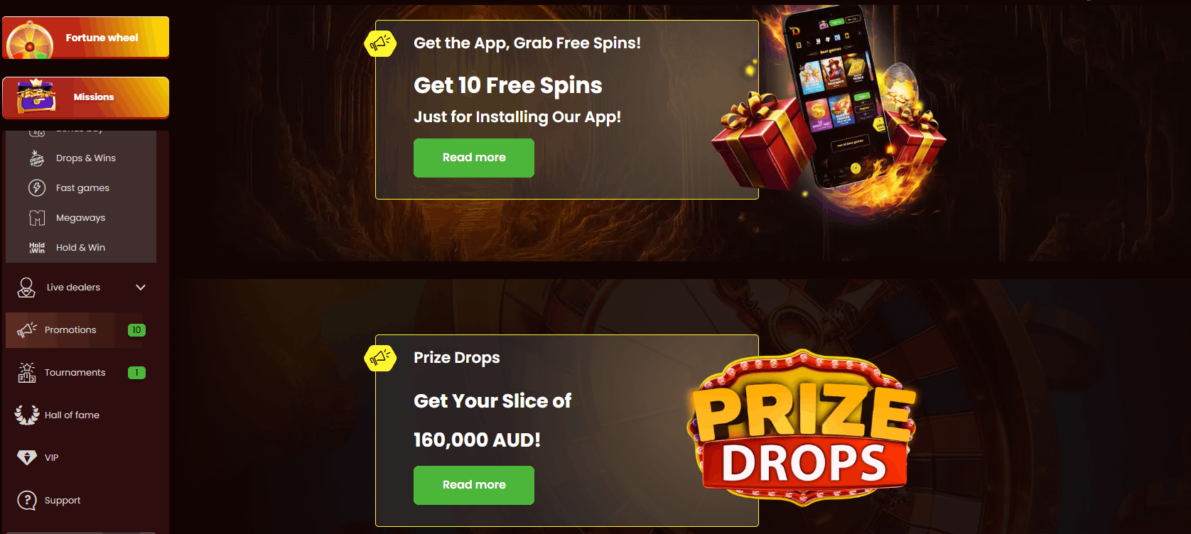 DragonSlots Casino no deposit bonus and prize drops