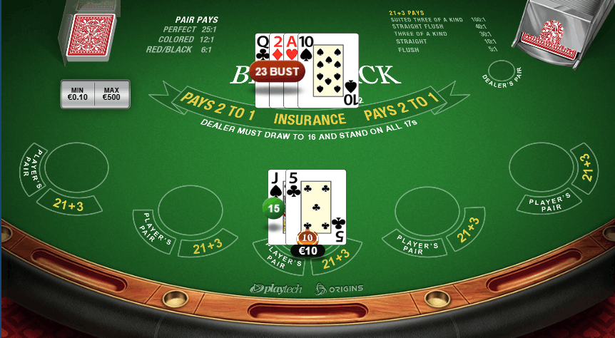 Premium Blackjack RNG game by Playtech