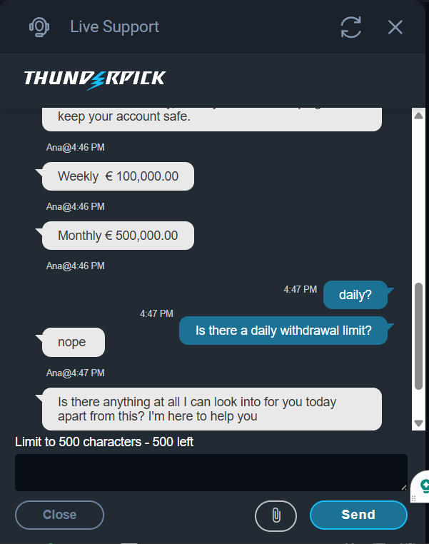 Thunderpick casino customer support chat