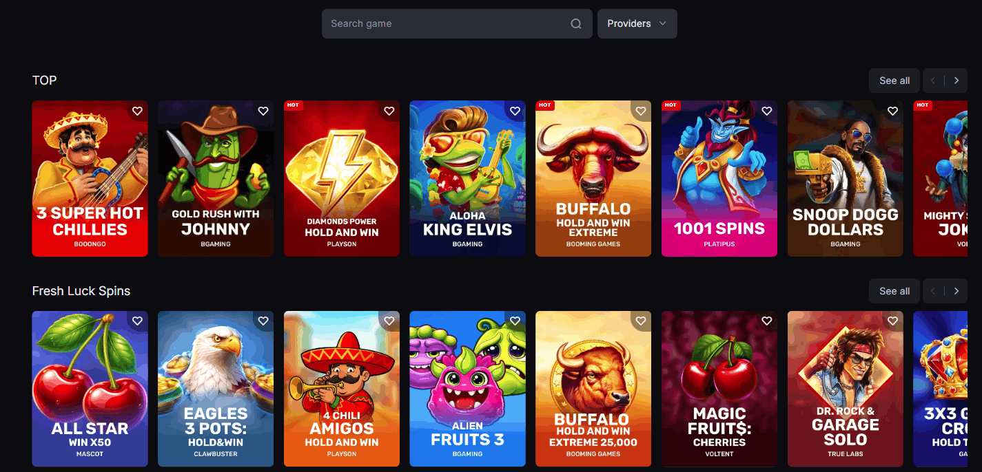 SkyCrown casino game lobby