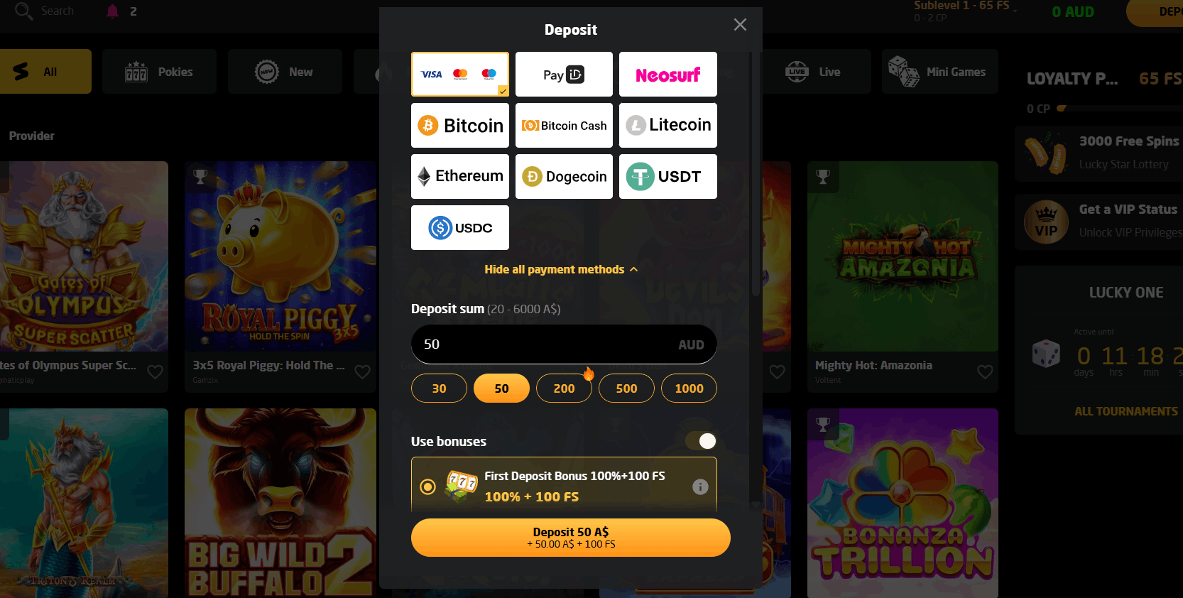 Stay Casino deposit options