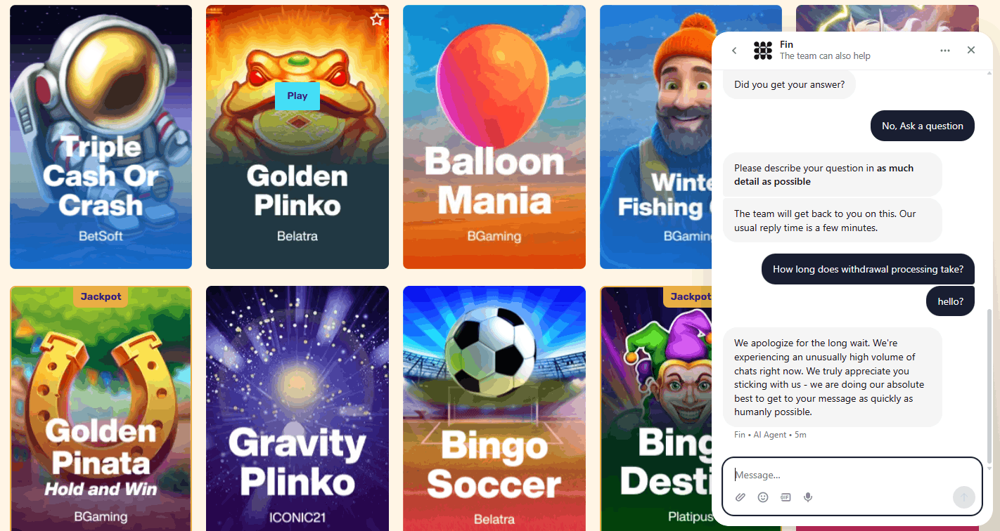 Let's Lucky Casino support