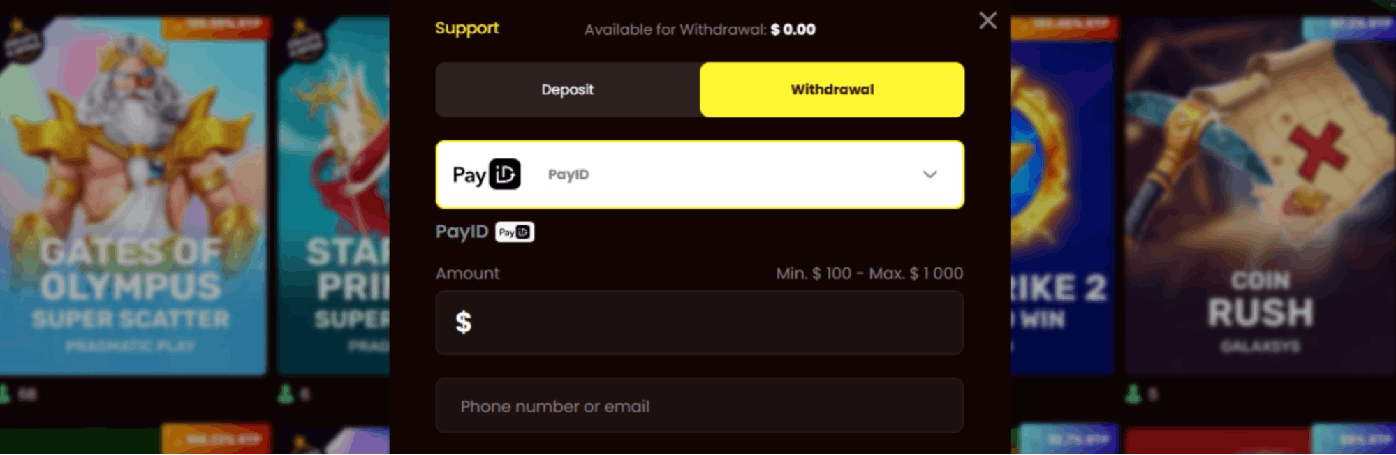 withdrawing winnings via PayID in online casinos