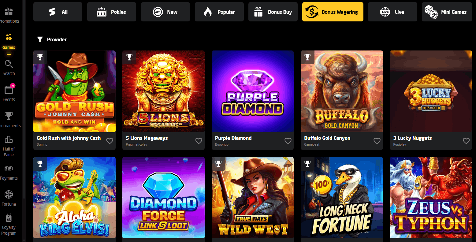 Stay Casino bonus wagering games