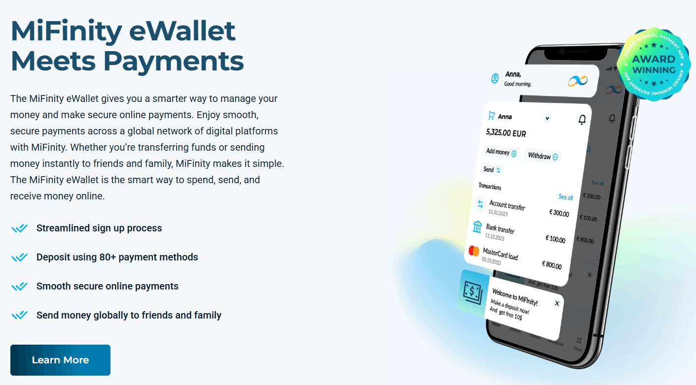 MiFinity payment features