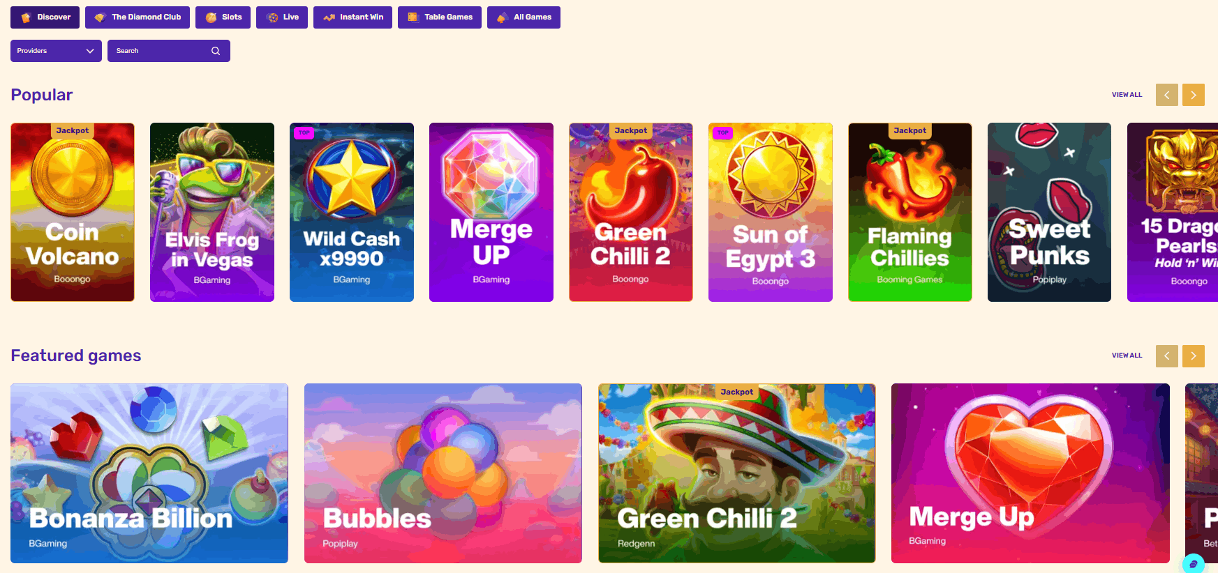 Let's Lucky popular real money casino games