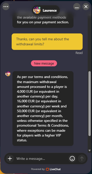 HellSpin casino customer support chat