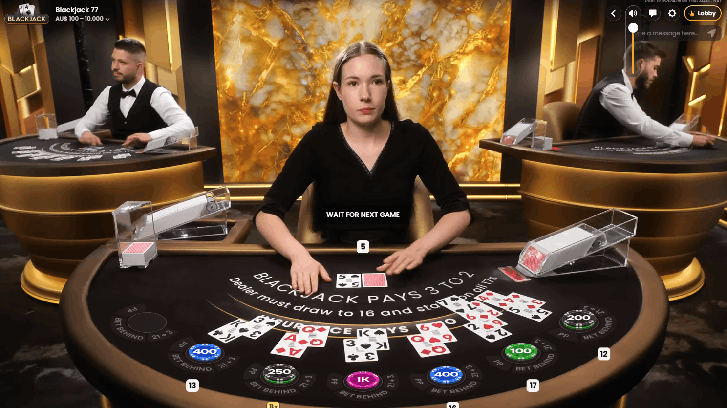 Pragmatic Play Live Ruby Blackjack 77