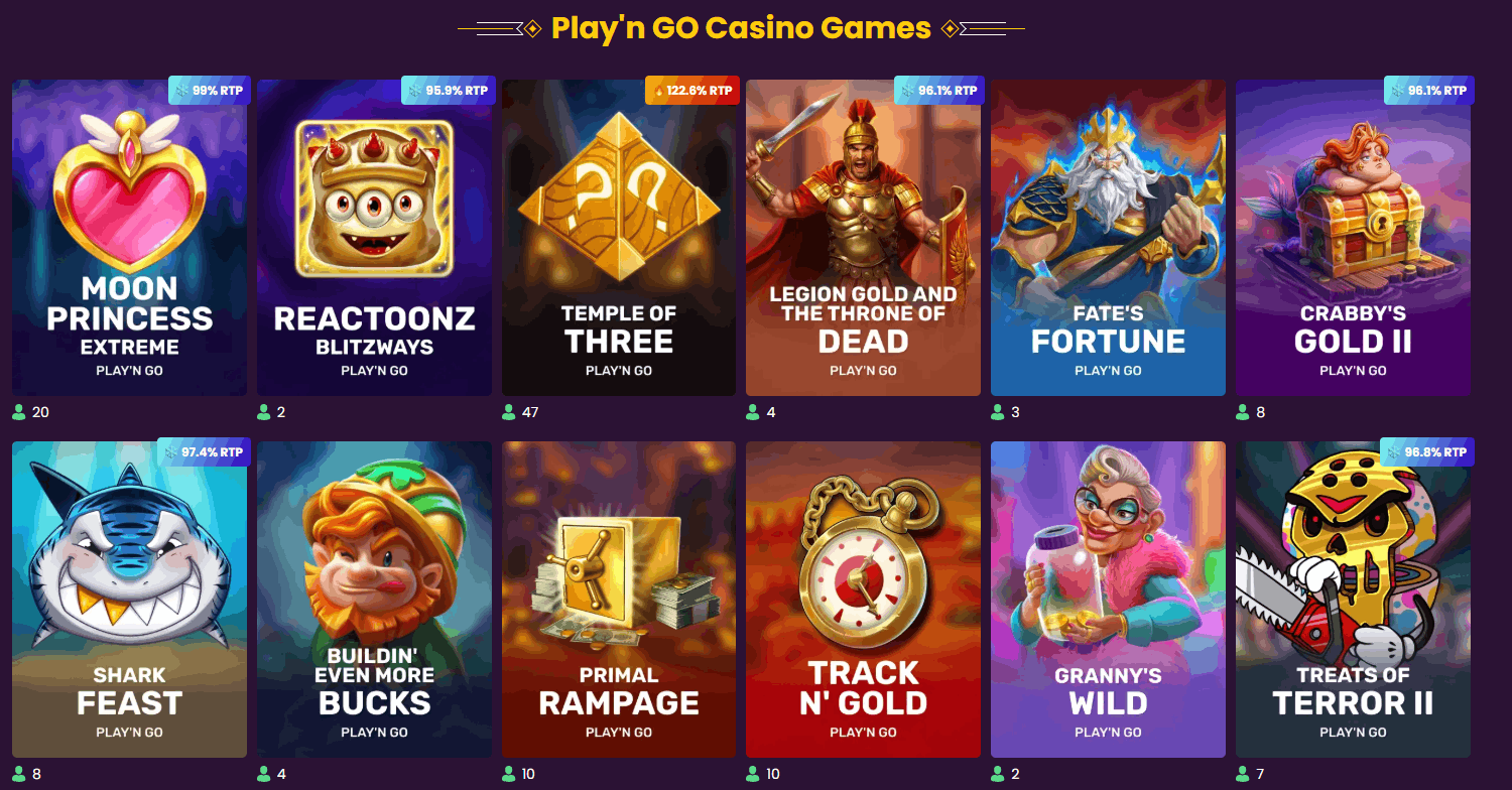 Bizzo Casino Play'n GO best games to play