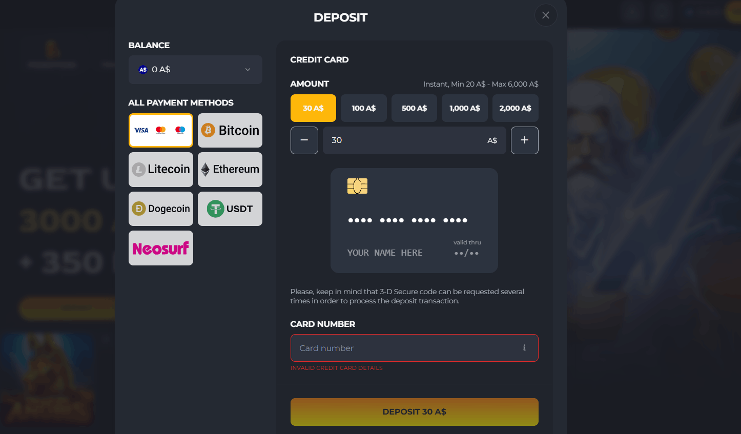 Anubis casino payment methods