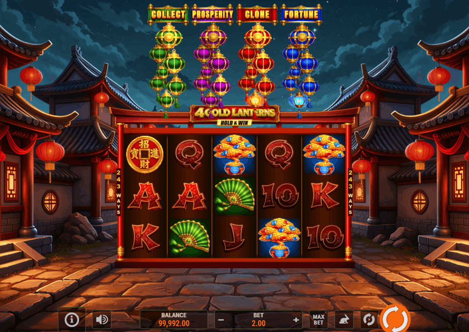 4 Gold Lanterns by Novomatic