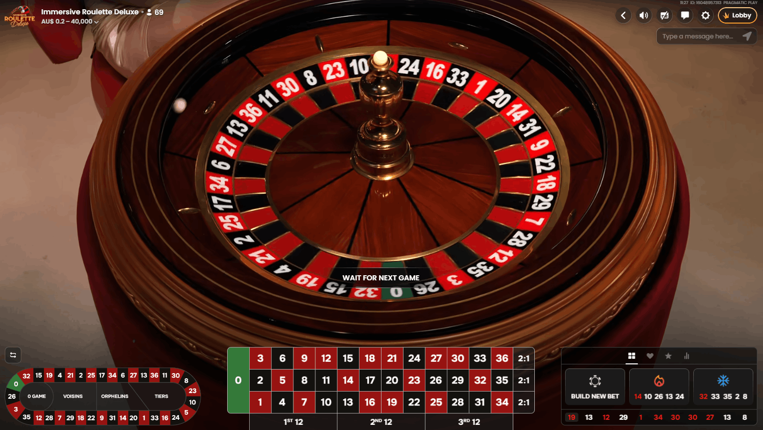 Immersive Roulette Deluxe by Pragmatic Play Live