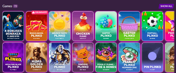 Slotrave plinko games