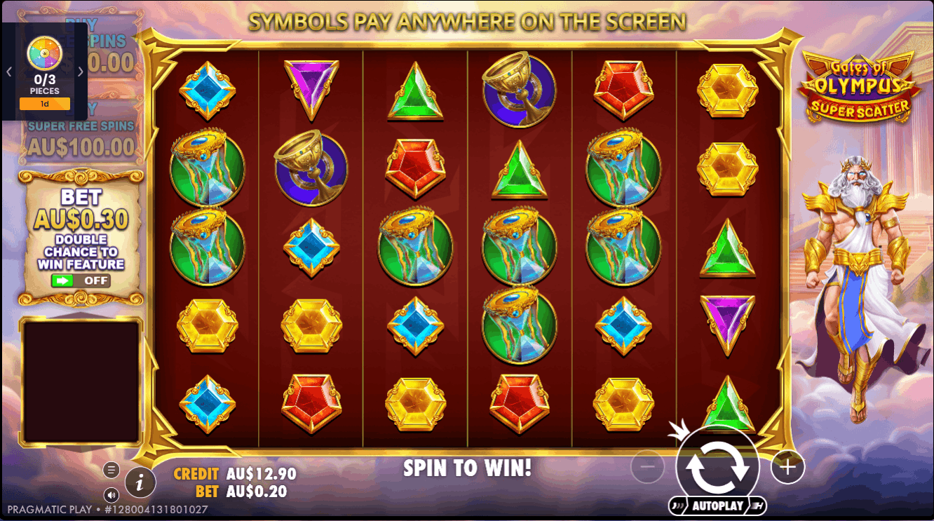 Gates of Olympus Super Scatter pokie by Pragmatic Play