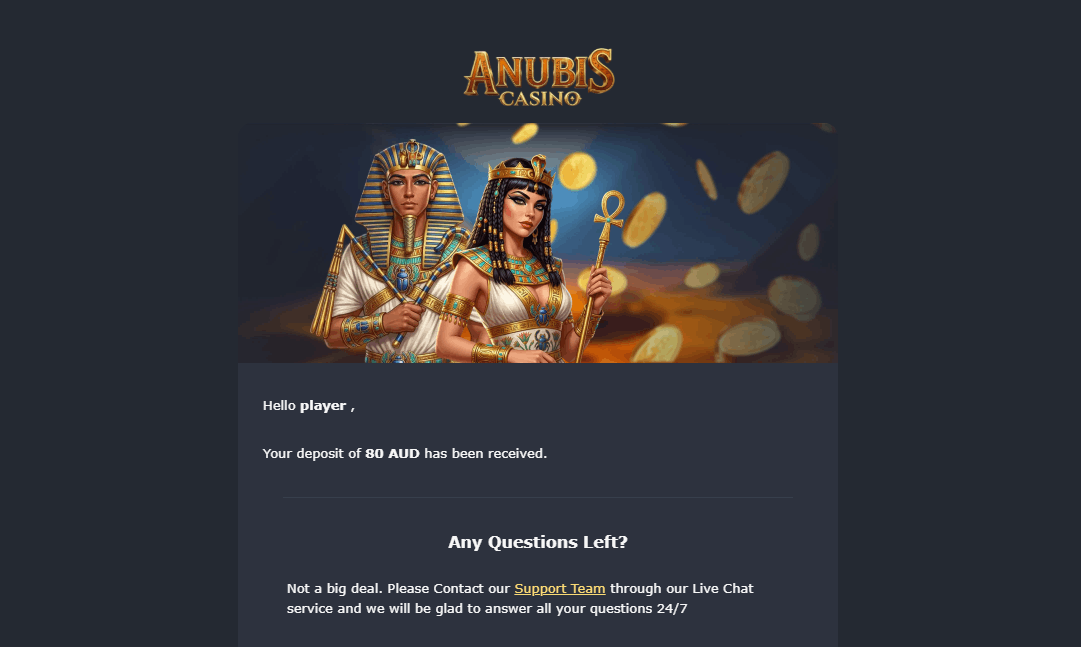 ANubis Casino deposit test