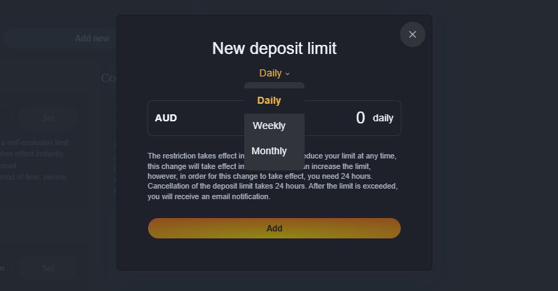 setting a deposit limit