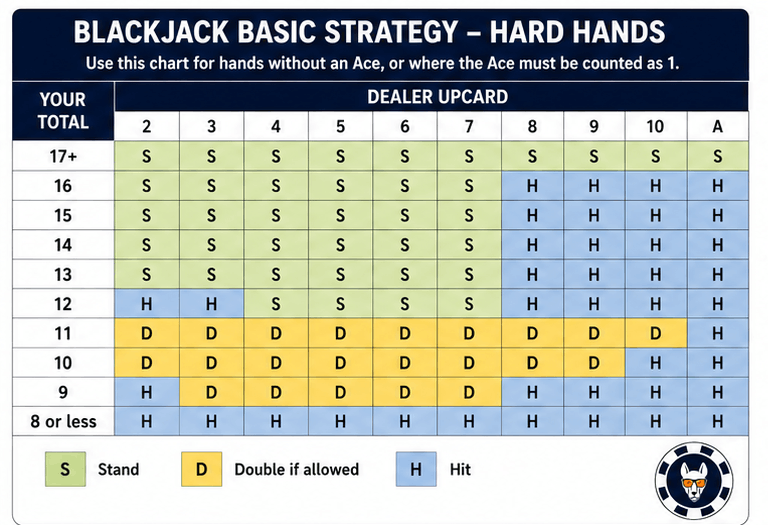 blackjack basic strategy with hard hands by Australian Stakes