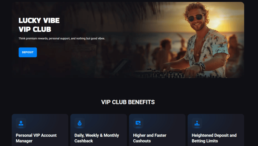 Lucky Vibe casino VIP club