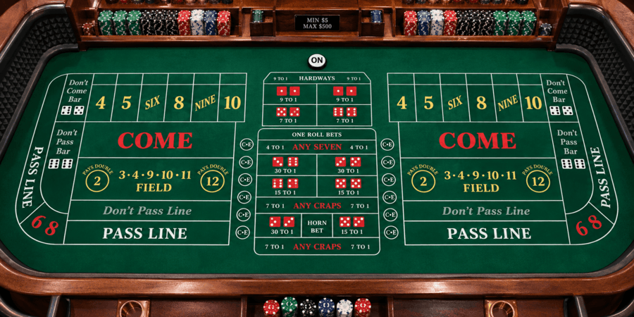 Full standard craps table