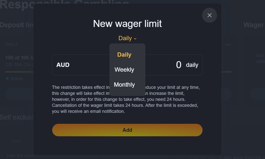 wager limit