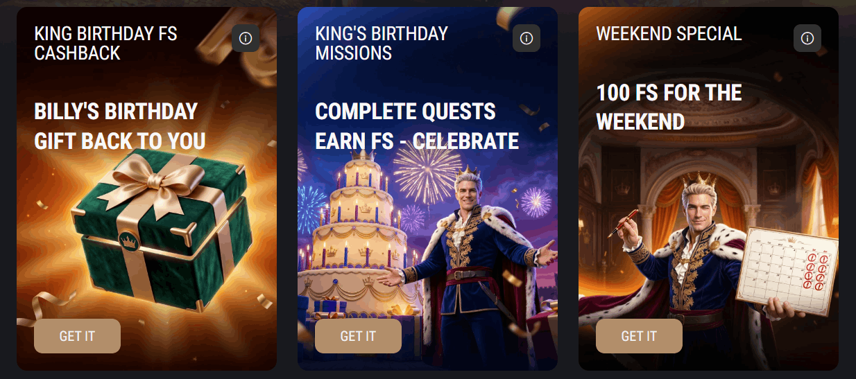 King Billy reload promotions for players