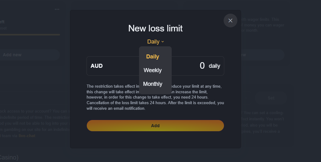 setting a loss limit