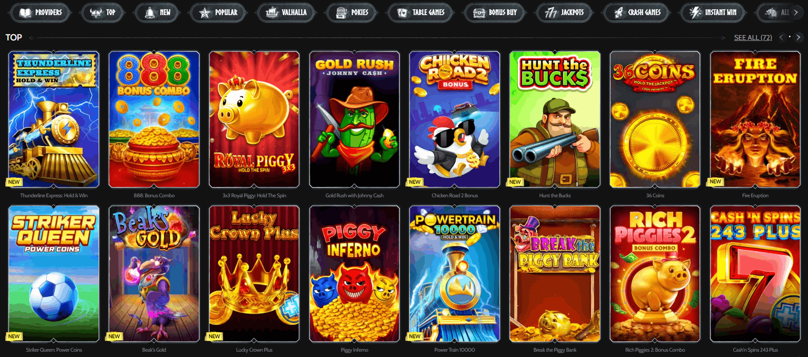 Godz Casino game library