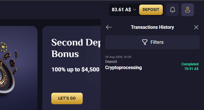 RollXO Casino our deposit via USDT
