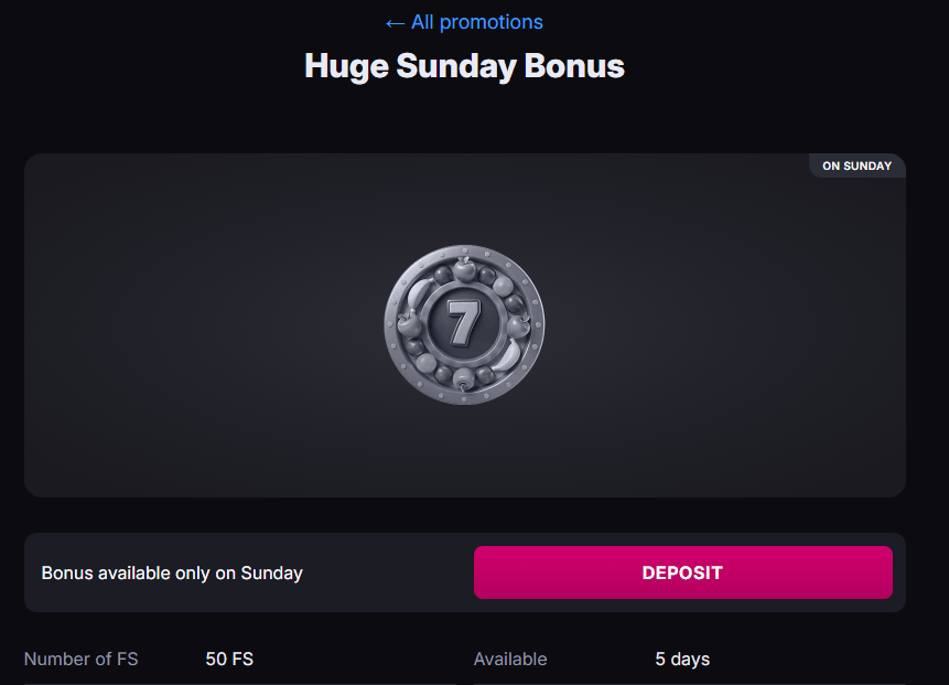 Skycrown casino Huge Sunday Bonus reload promo