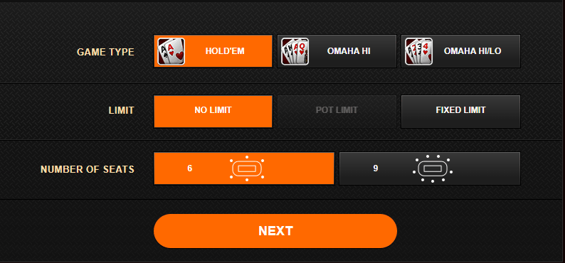 Types of poker games and tables at Ignition Casino