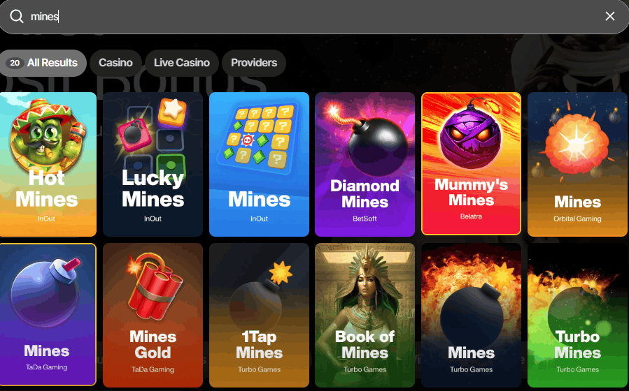JustCasino mines games