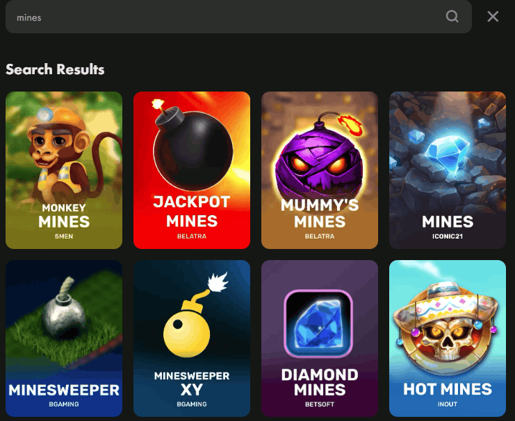 Wincrown Casino mines games