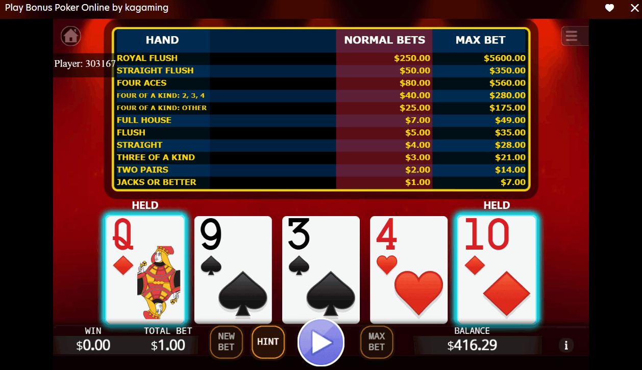 Bonus Poker by KA Gaming